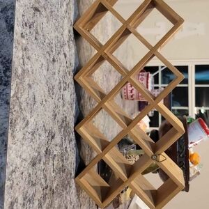 Geometric Wooden Wall Shelf/ Spice Rack